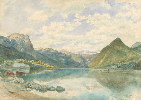 
http://upload.wikimedia.org/wikipedia/commons/6/6c/Rudolf_von_Alt_Gebirgslandschaft_mit_dem_Grundlsee.jpg